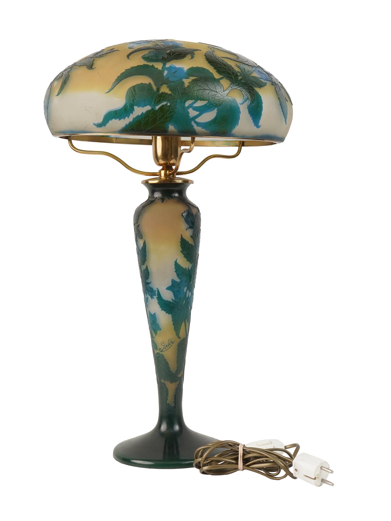 LARGE ANTIQUE ART NOUVEAU GALLE TABLE LAMP PIC-2